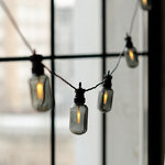 Гирлянда из лампочек Smoky Party Lights 10 м, 20 ламп, теплые белые LED, черный ПВХ, соединяемая, IP44