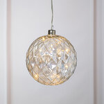 Декоративный подвесной светильник Шар Ноа 12 см, 10 теплых белых LED ламп, на батарейках