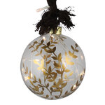 Декоративный подвесной светильник Шар Gold Leaf 14 см, 15 теплых белых LED ламп, на батарейках