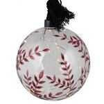 Декоративный подвесной светильник Шар Scarlet Leaf 14 см, 15 теплых белых LED ламп, на батарейках