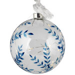 Декоративный подвесной светильник Шар Ice Leaf 14 см, 15 теплых белых LED ламп, на батарейках