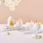 Декоративная фигурка Пасхальный Поезд Чудес 19 см белая