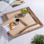 Набор деревянных подносов Alfgund 34-58 см, 3 шт, бежевый