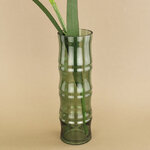 Стеклянная ваза Bambu 32*10 см изумрудная