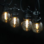 Гирлянда Лампочки Дымчатые, 20 ламп, теплые белые LED, 9.5 м, черный ПВХ, соединяемая, IP44
