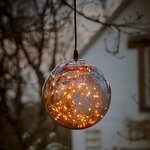 Подвесной светильник-шар Smoky Justine 25 см, 125 теплых белых микро LED ламп, IP44