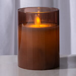Светодиодная свеча в колбе Mosala - Amber 10 см, на батарейках