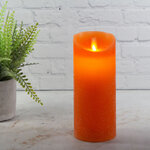 Светодиодная свеча с имитацией пламени Линдис 18 см, оранжевая, батарейка