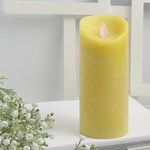 Светодиодная свеча с имитацией пламени 18 см, желтая восковая