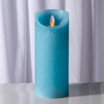 Светодиодная свеча с имитацией пламени Линдис 18 см, голубая, батарейка