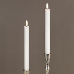 Столовая светодиодная свеча с имитацией пламени Инсендио 26 см 2 шт белая, батарейка