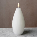 Светодиодная свеча с имитацией пламени Грацио 15 см белая, на батарейках