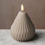 Светодиодная свеча с имитацией пламени Грацио 10 см серая, на батарейках