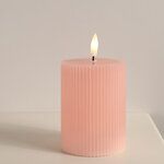 Светодиодная свеча с имитацией пламени Грацио 10 см розовая, батарейка