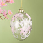 Подвесное украшение Яйцо Весенняя Акварель 12 см, стекло