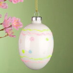 Подвесное украшение Яйцо - Светлая Пасха 9 см, стекло