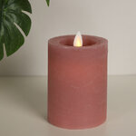 Светодиодная свеча с имитацией пламени Arevallo 10 см, розовая, батарейка