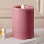Светодиодная свеча с имитацией пламени Аревалло 10 см, розовая, батарейка