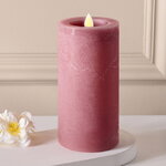 Светодиодная свеча с имитацией пламени Аревалло 15 см, розовая, батарейка