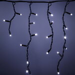 Светодиодная гирлянда Бахрома Profi Rubber 4.8*0.5 м, 190 холодных белых LED ламп, мерцание, черный КАУЧУК+ПВХ, соединяемая, IP65