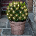 Гирлянда Сетка Buxus на дерево/куст 0.9 м, 100 теплых белых LED ламп, зеленый ПВХ, IP44