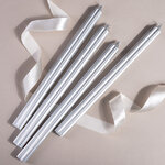 Высокие свечи 30 см Астерия серебряные, 4 шт