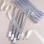 Витые свечи Vallo Serra 25 см серебряные, 4 шт